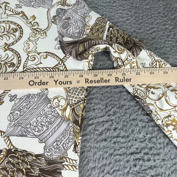 J Mclaughlin Top Womens Medium White Brown Rope Printed Catalina Cloth Casual - Picture 5 of 8